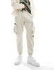 Bershka tech cargo pants in sand