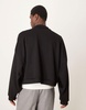 ASOS DESIGN extreme oversized cropped soft scuba track jacket in black