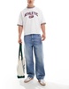 Bershka twisted seam baggy jeans in blue