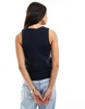 Brave Soul sleeveless knitted vest with contrast buttons in navy