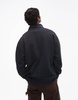 Topman washed 1/4 zip sweatshirt in black