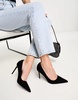 ASOS DESIGN Paphos pointed high heeled pumps in black suedette