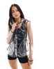 Brave Soul cropped clear festival rain jacket