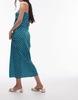 Topshop wiggle stripe maxi skirt in turquoise and brown - part of a set