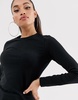 ASOS DESIGN Petite ultimate slim fit t-shirt with long sleeves in cotton in black - BLACK