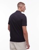 ARKET pique jersey short sleeve polo shirt in navy blue