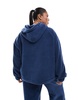 ASOS DESIGN Curve lounge microfleece hoodie in dark blue