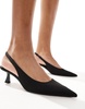 ASOS DESIGN Stroll slingback mid heeled shoes in black