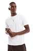 Brave Soul short sleeve T-shirt with raw hem in white