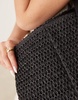 ASOS DESIGN straw oversized tote bag in crochet in black