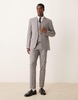 ASOS DESIGN new skinny linen mix suit jacket in gray prince of wales plaid