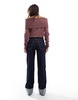 Bershka turn up wide leg jeans in dark wash