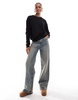 Brave Soul Tall crew neck sweater in black