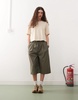 COLLUSION boxy short sleeve t-shirt in buttermilk yellow