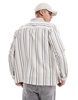 Another Influence striped patch pocket shirt in brown
