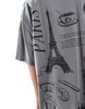 ASOS DESIGN boyfriend fit t-shirt with paris back graphic in charcoal
