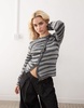 COLLUSION zebra cardigan in black