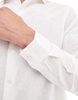ASOS DESIGN linen mix regular fit dress shirt with penny collar in ecru