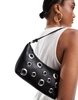 ASOS DESIGN scoop shoulder bag with studded eyelets in black