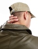 ASOS DESIGN soft cap with contrast stitch in washed khaki