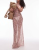 Topshop beach sheer bias maxi dress in blossom print