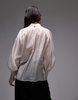 & Other Stories sheer volume blouse with frill detail in white