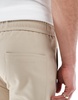 Bershka wide leg tailored pants in sand