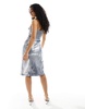 Amy Lynn stretch metallic denim dress in silver foil