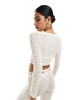 Bershka crochet top in ecru - part of a set