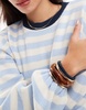 ASOS DESIGN knitted sweater in blurred blue stripe