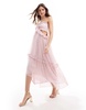 Anaya halter neck high-low ruffle midaxi dress in pink