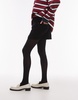 Topshop denim mini pelmet skirt in black cord