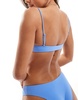 Weekday Byron bandeau bikini top in light blue exclusive to ASOS