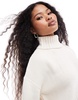 ASOS DESIGN Petite cropped roll neck sweater in cream