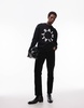 AllSaints Diageo logo distressed knit sweater in black
