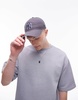 Topman oversized fit short sleeve sweatshirt in washed light gray