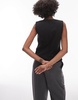 ARKET stretch tailored vest top in black