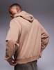 ASOS DESIGN oversized hoodie in washed brown - part of a set