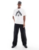 Bershka flock printed t-shirt in white