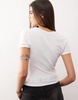 Monki shrunken fit baby tee with bra graphic in white