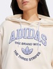 adidas Originals Sports Varsity cropped hoodie in cream and purple