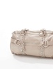 Bershka city bag with stud detail in beige