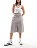 ASOS DESIGN heavyweight longline sweat shorts in acid gray wash