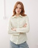 Reclaimed Vintage ruched cinched waist fitted shirt in green stripe