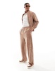 ASOS DESIGN oversized velour sweatpants in brown - part of a set