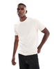 Brave Soul knit t-shirt in cream