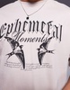 ADPT oversized T-shirt with birds chest print in cream