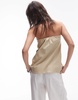 Topshop linen look longline bandeau top in sand