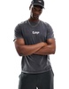 Another Influence tokyo acid washed relaxed fit t-shirt in charcoal gray