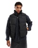 Bershka puffer gilet in black